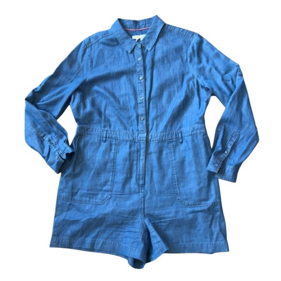 Boden Sophia chambray romper size 14 - Picture 2 of 10